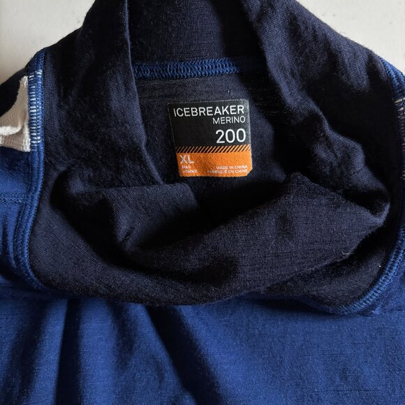 Icebreaker Merino Wool 200 Sonebula High Neck Thermo Base Layer Shirt Men's XL - Picture 3 of 7